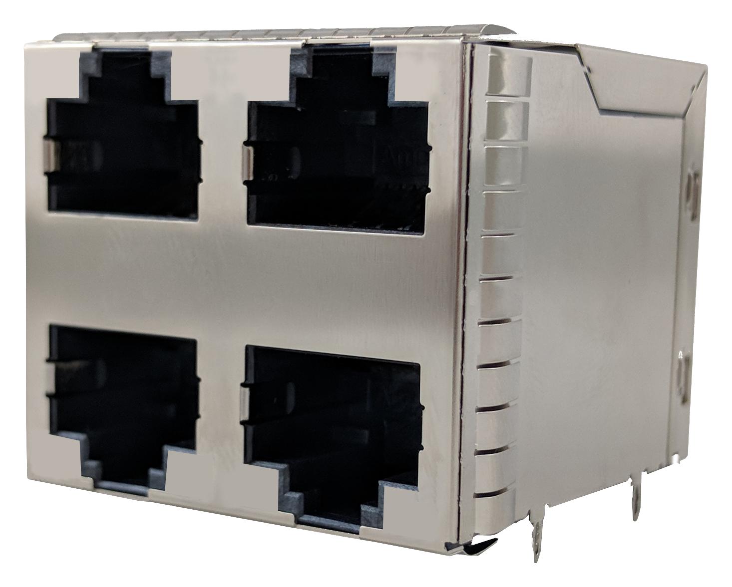 RJSGE4886401 RJ45 CONNECTOR, JACK, 8P8C, 4PORT, TH AMPHENOL ICC