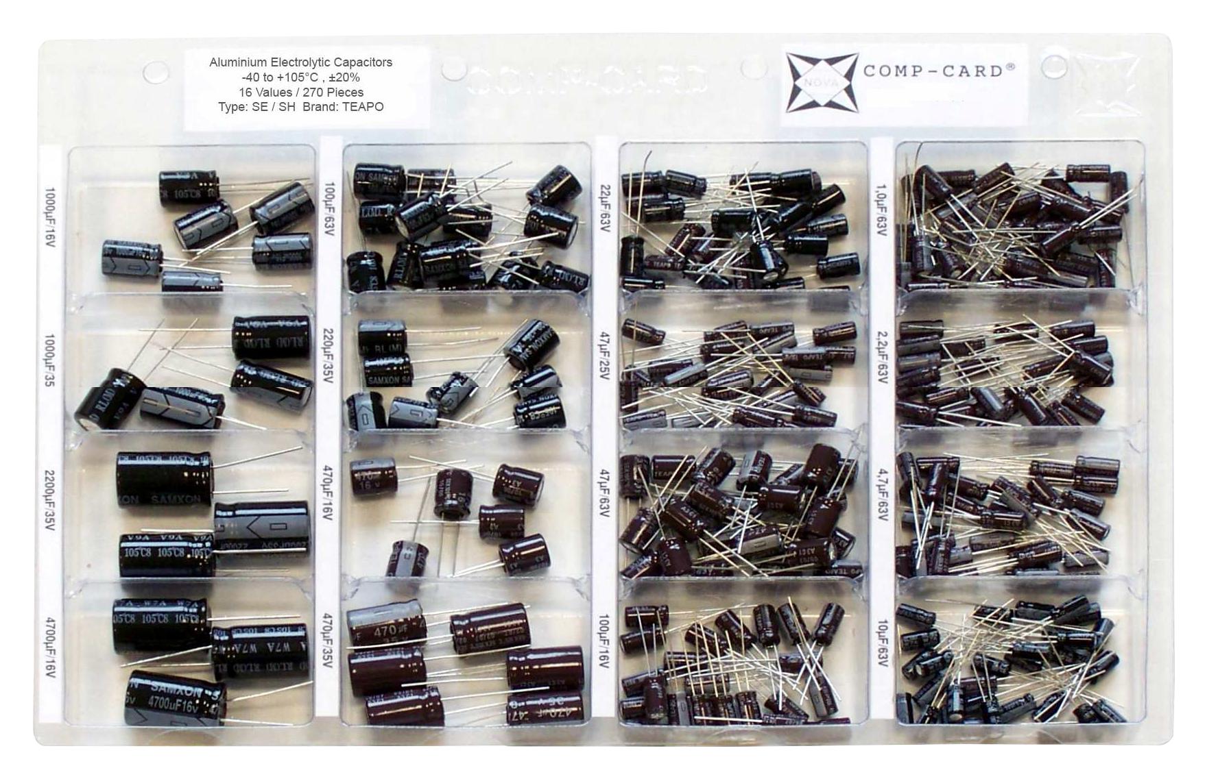 CCC-19 ASSORTMENT KIT, ALU ELEC CAPACITORS NOVA