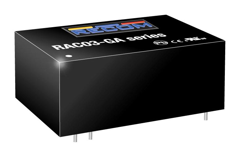 RAC03-05SGA POWER SUPPLY, AC-DC, 5V, 0.6A RECOM POWER