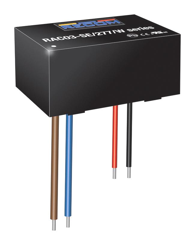 RAC03-12SE/277/W POWER SUPPLY, AC-DC, 12V, 0.25A RECOM POWER