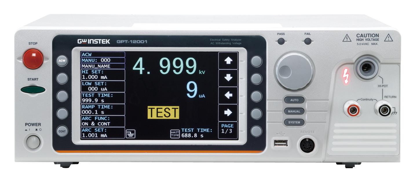 GPT-12001 (CE) AC ELECTRICAL SAFETY ANALYZER GW INSTEK