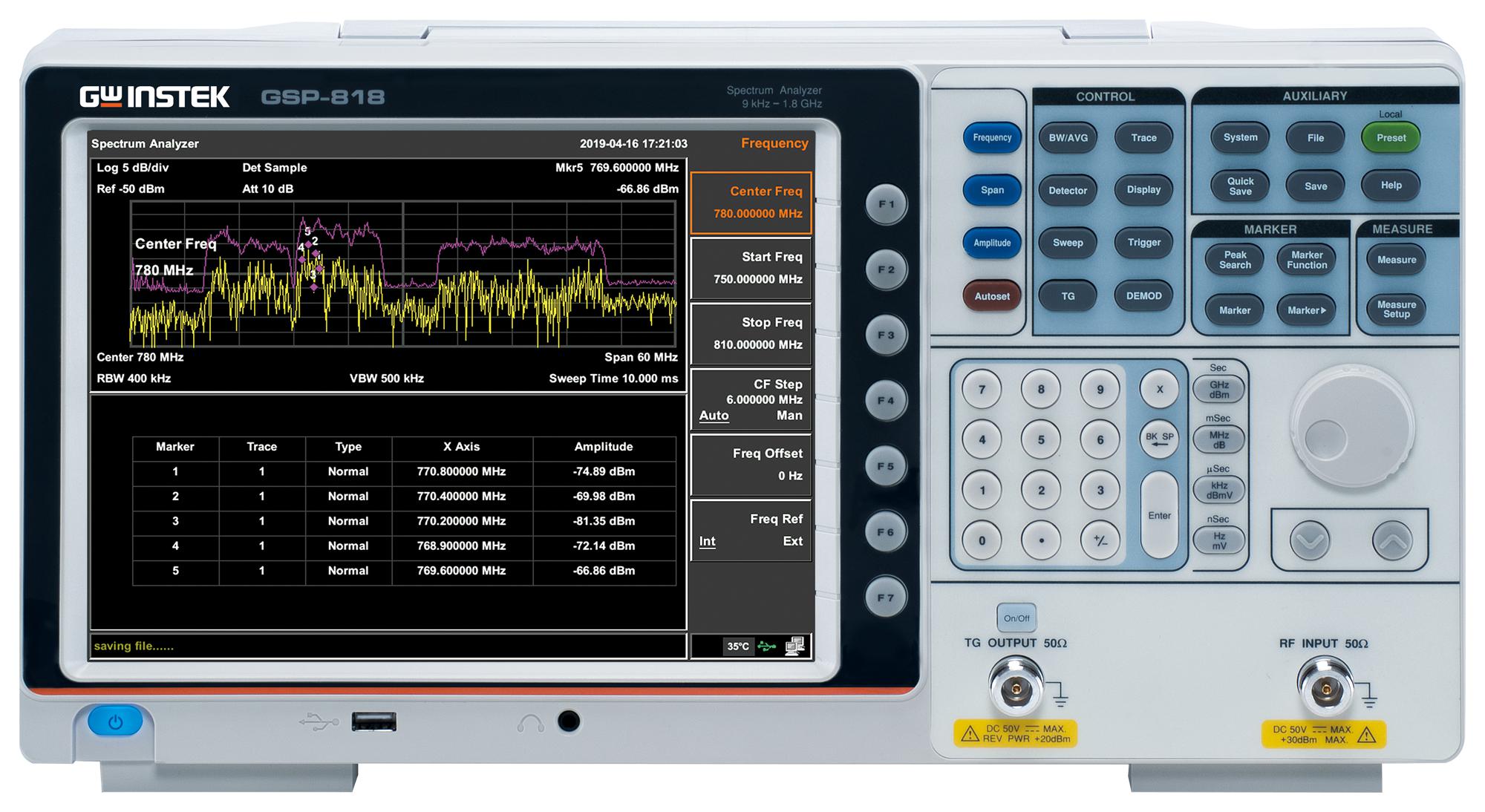 GSP-818 (CE)/EMI SPECTRUM ANALYZER W/EMI, 9KHZ TO 1.8GHZ GW INSTEK