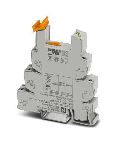 PLC-BSC-230UC/21-21/SO46 RELAY SOCKET, 230VAC, DIN RAIL PHOENIX CONTACT