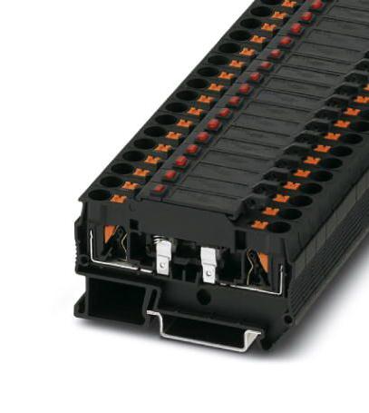 PTC 4-HESILED 60 (5X20) FUSE MODULAR TB, 2WAY, 10AWG, BLACK PHOENIX CONTACT