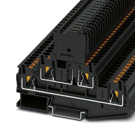 PTTB 4-HESI (5X20) FUSE MODULAR TB, 4WAY, 10AWG, BLACK PHOENIX CONTACT