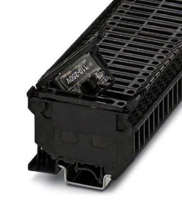 UK 5-HESILA 250 FUSE MODULAR TB, 2WAY, 12AWG, BLACK PHOENIX CONTACT