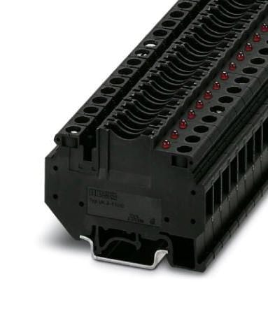 UK 6-FSI/C-LED24 FUSE MODULAR TB, 2WAY, 6AWG, BLACK PHOENIX CONTACT