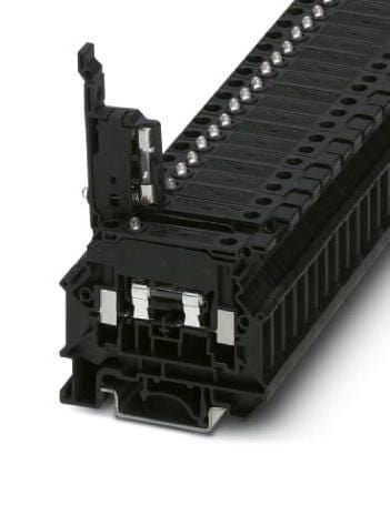 UK 5-HESILA 250 N FUSE MODULAR TB, 2WAY, 10AWG, BLACK PHOENIX CONTACT