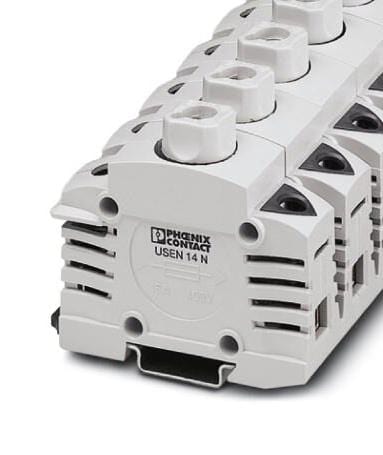 USEN 14 N FUSE MODULAR TB, 2WAY, 2AWG, LIGHT GRAY PHOENIX CONTACT