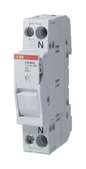 E93N/32 DIN RAIL FUSE HOLDER, 3P, 32A, 600V ABB
