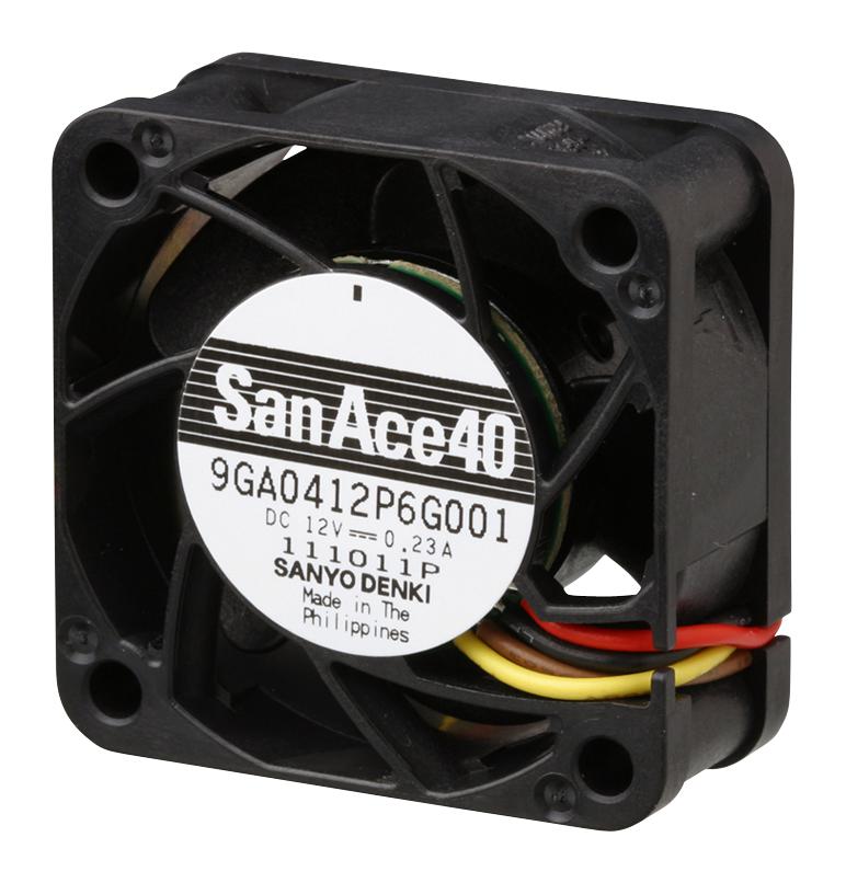 9GA0424P6H001 DC AXIAL FAN, 11.7CU.FT/MIN, BALL, 40MM SANYO DENKI