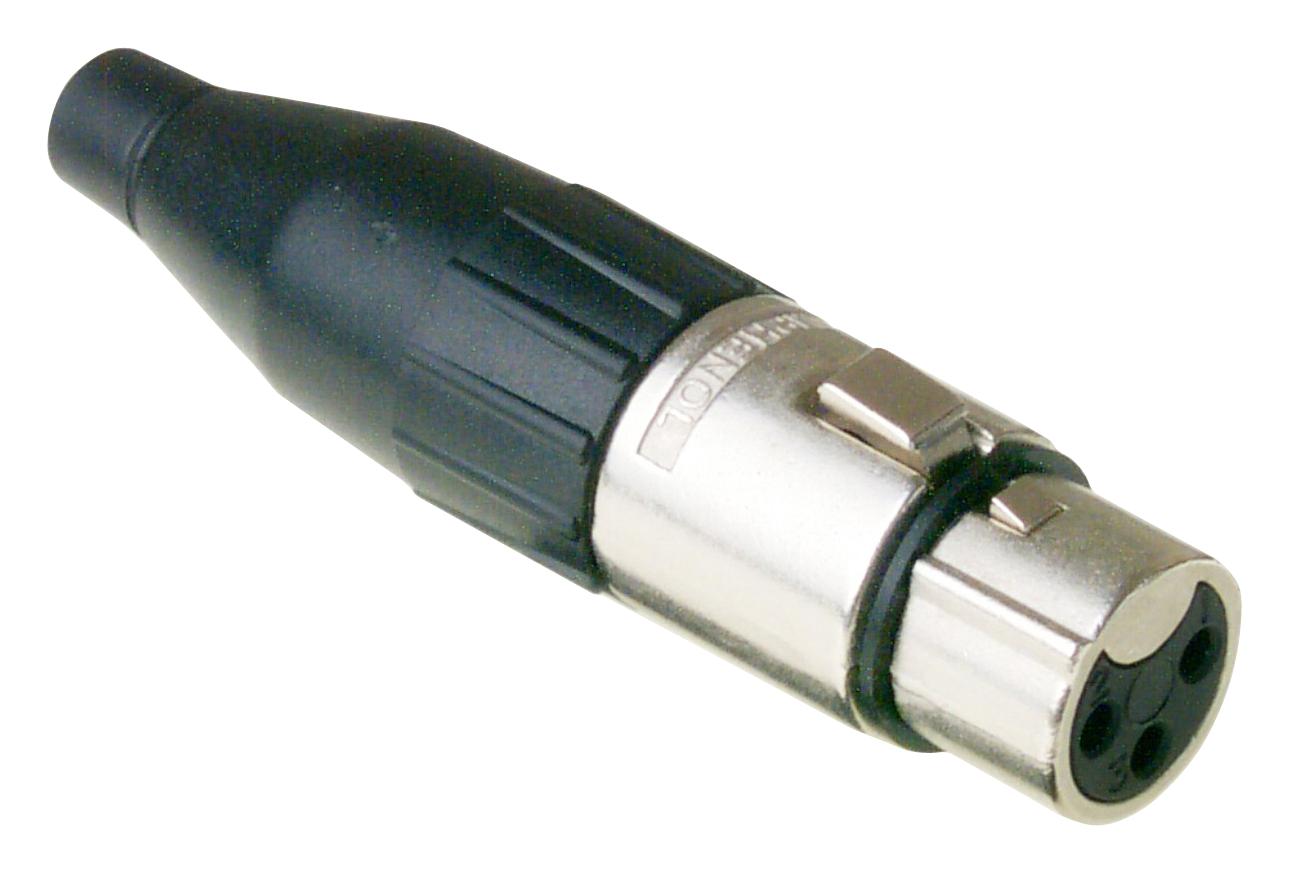 AC3FJ XLR CONNECTOR, JACK, 3POS, CABLE AMPHENOL SINE/TUCHEL