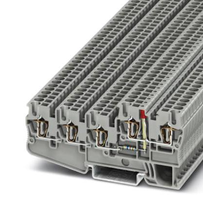STIO 2,5/4-3B/L-LA24RD/O-M DIN RAIL TB, CLAMP, 4POS, 28-12AWG PHOENIX CONTACT