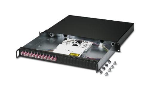 FOC-SB-FR19:1U-LCD12-OM4 BK N/W DISTRIBUTE BOX, BLACK, 12X LC DUPLEX PHOENIX CONTACT