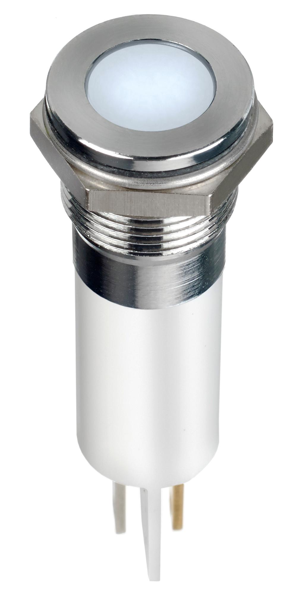 Q12F1CXXW12E LED PANEL INDICATOR, WHITE, 12MM, 12VDC APEM