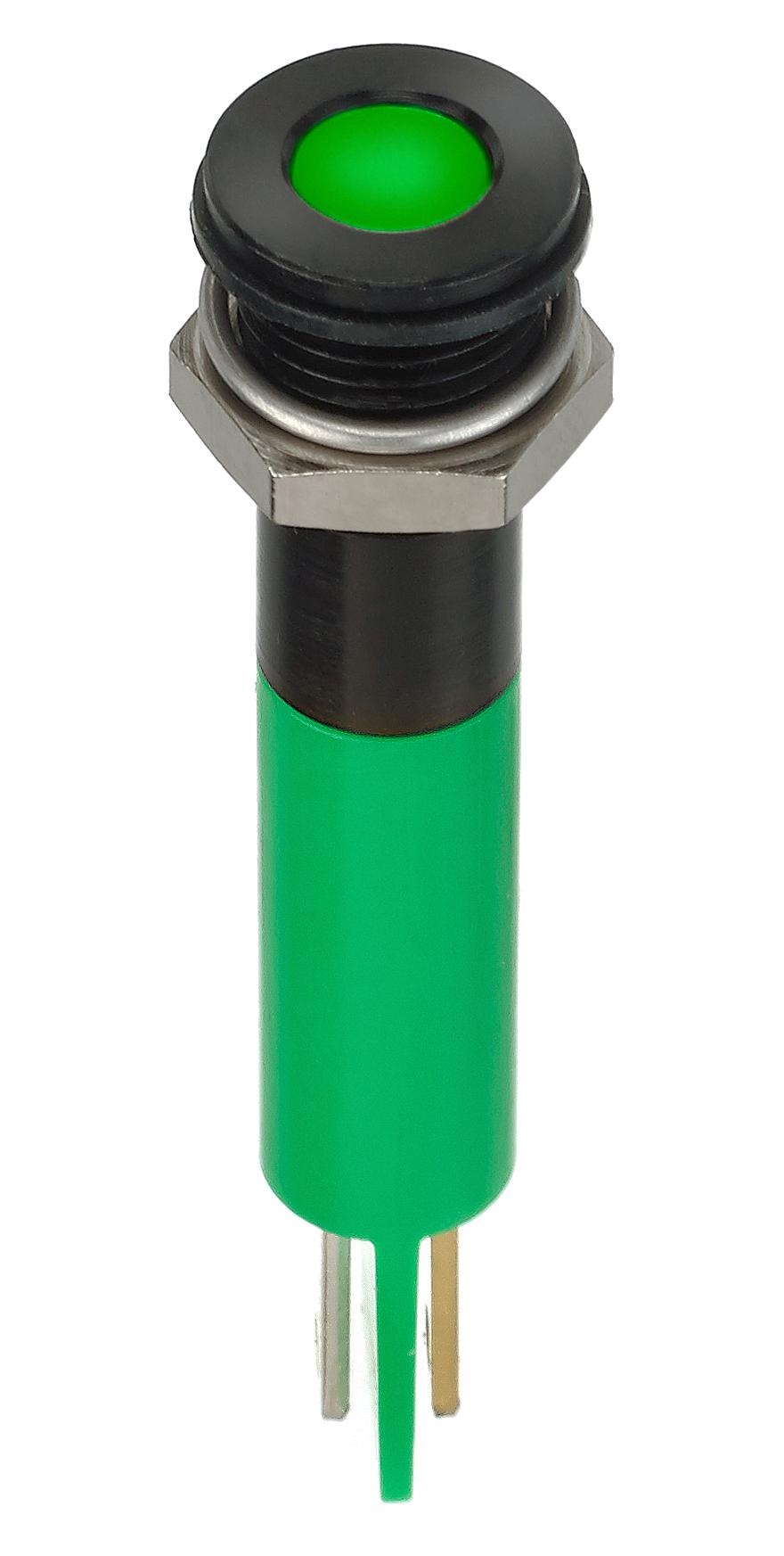 Q8F1BXXG02E LED PANEL INDICATOR, GREEN, 8MM, 2.2V APEM