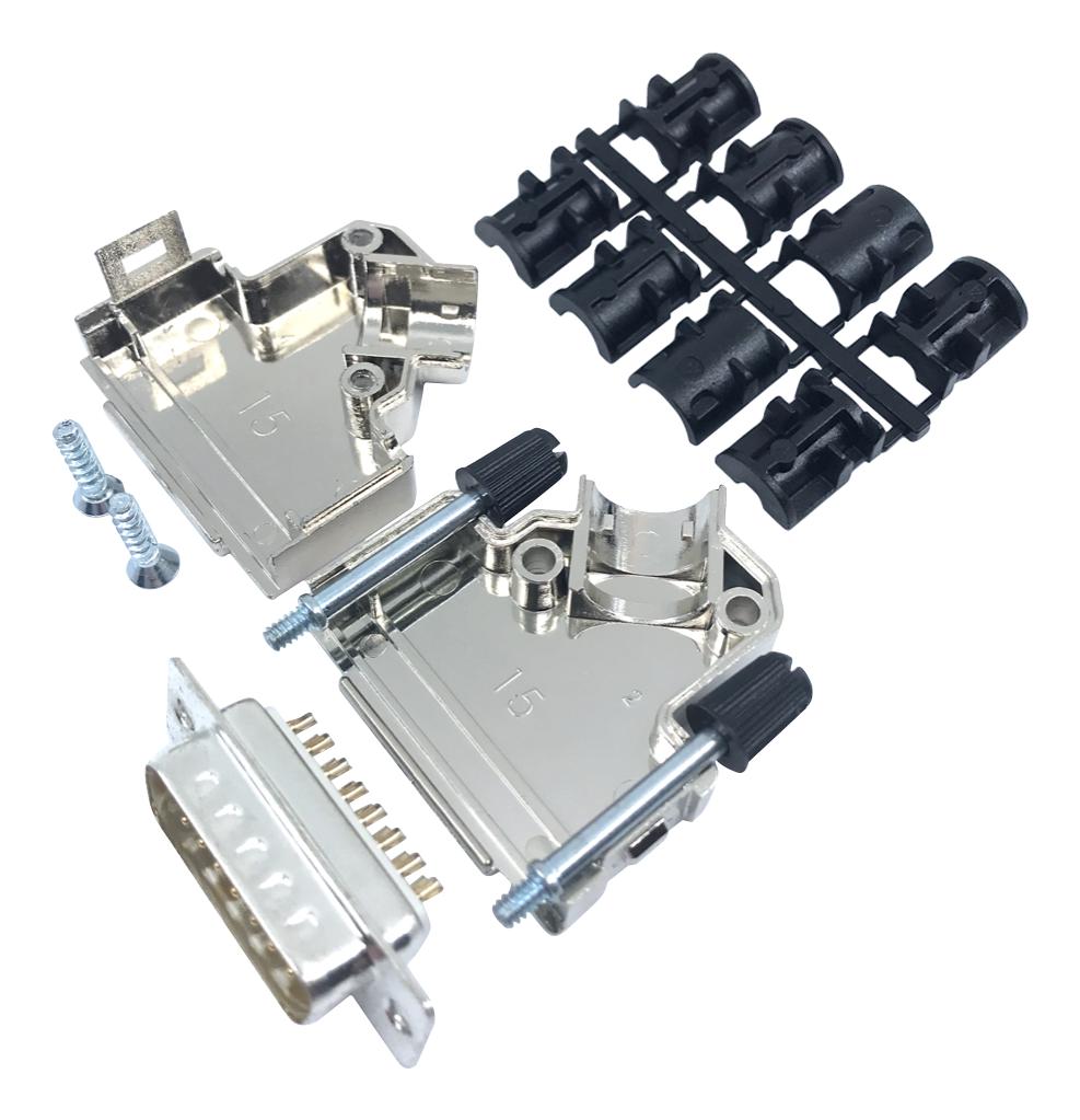 MP002051 D SUB CONN KIT, PLUG, 15POS, SOLDER CUP MULTICOMP PRO