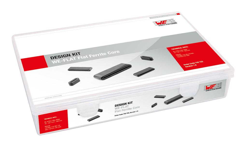 742722 DESIGN KIT, FLAT FERRITE CORE, 158PC WURTH ELEKTRONIK