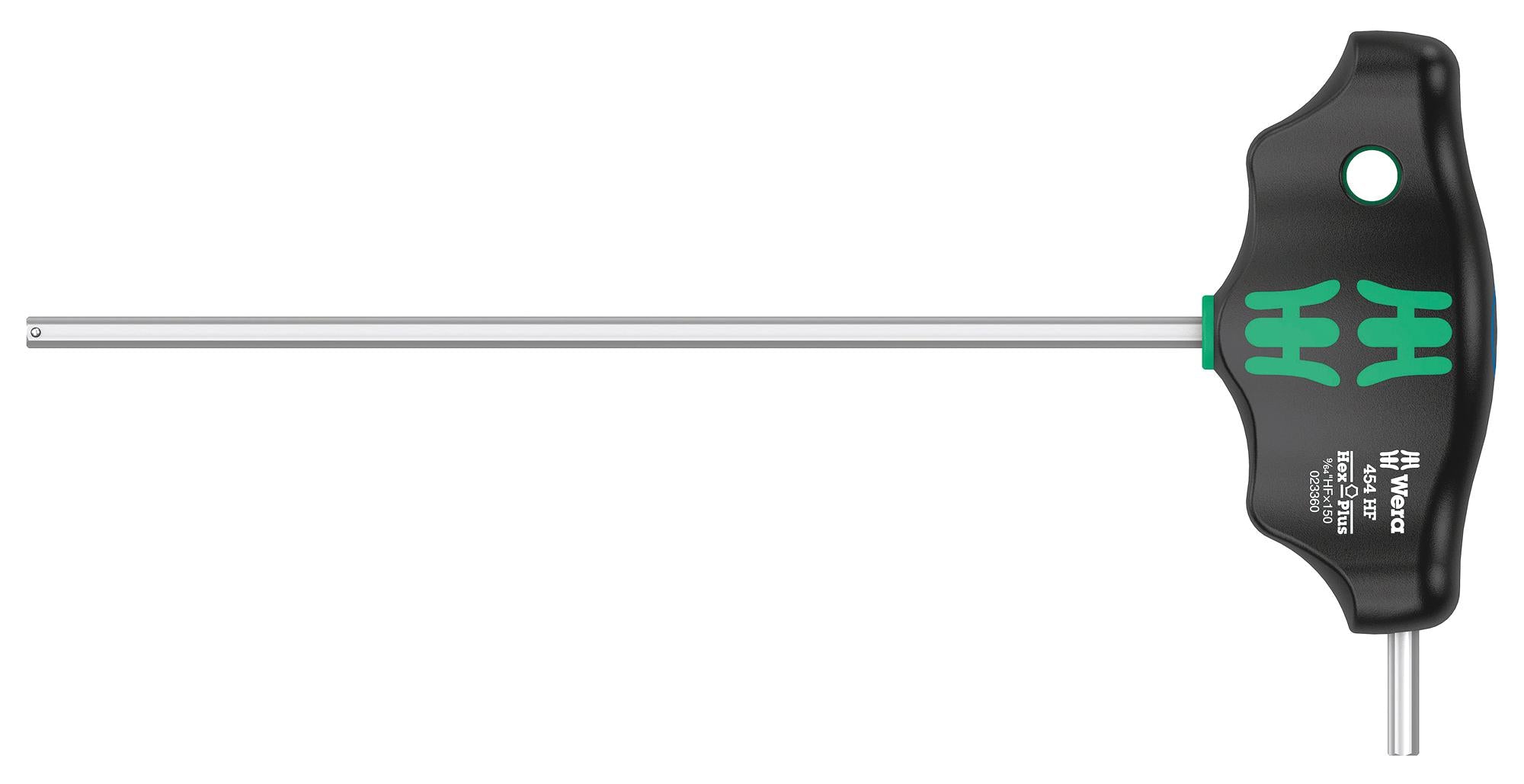 454 HEX-PLUS HF 9/64" X 150 MM T-HANDLE HEX SCREWDRIVER, 9/64", 188MM WERA