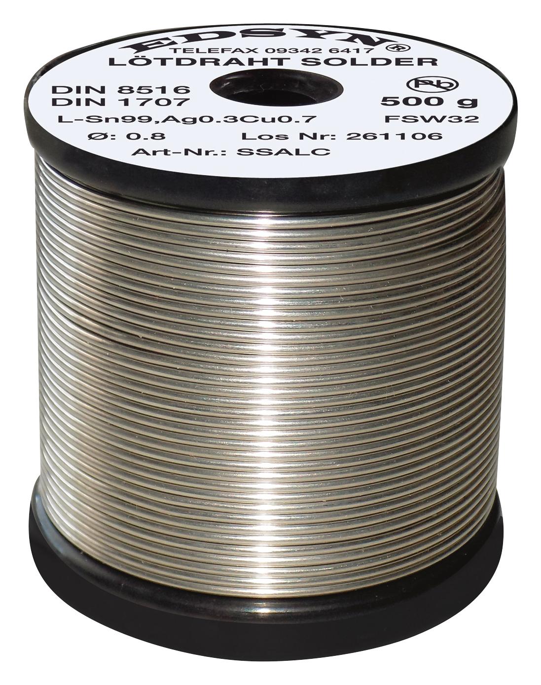 SSALC15250-3 SOLDER WIRE, SN/AG/CU, 1.5MM, 250G EDSYN