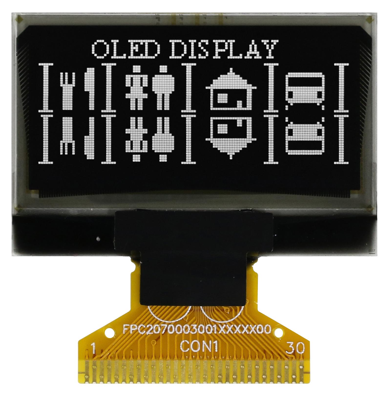 MCOT128064P1V-WM OLED DISPLAY, COT, 128 X 64 PIXEL, 3V MIDAS