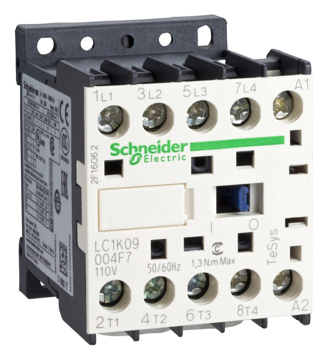 LC1K09004FE7 CONTACTOR-4NO 20A AC1 POLES SCHNEIDER ELECTRIC