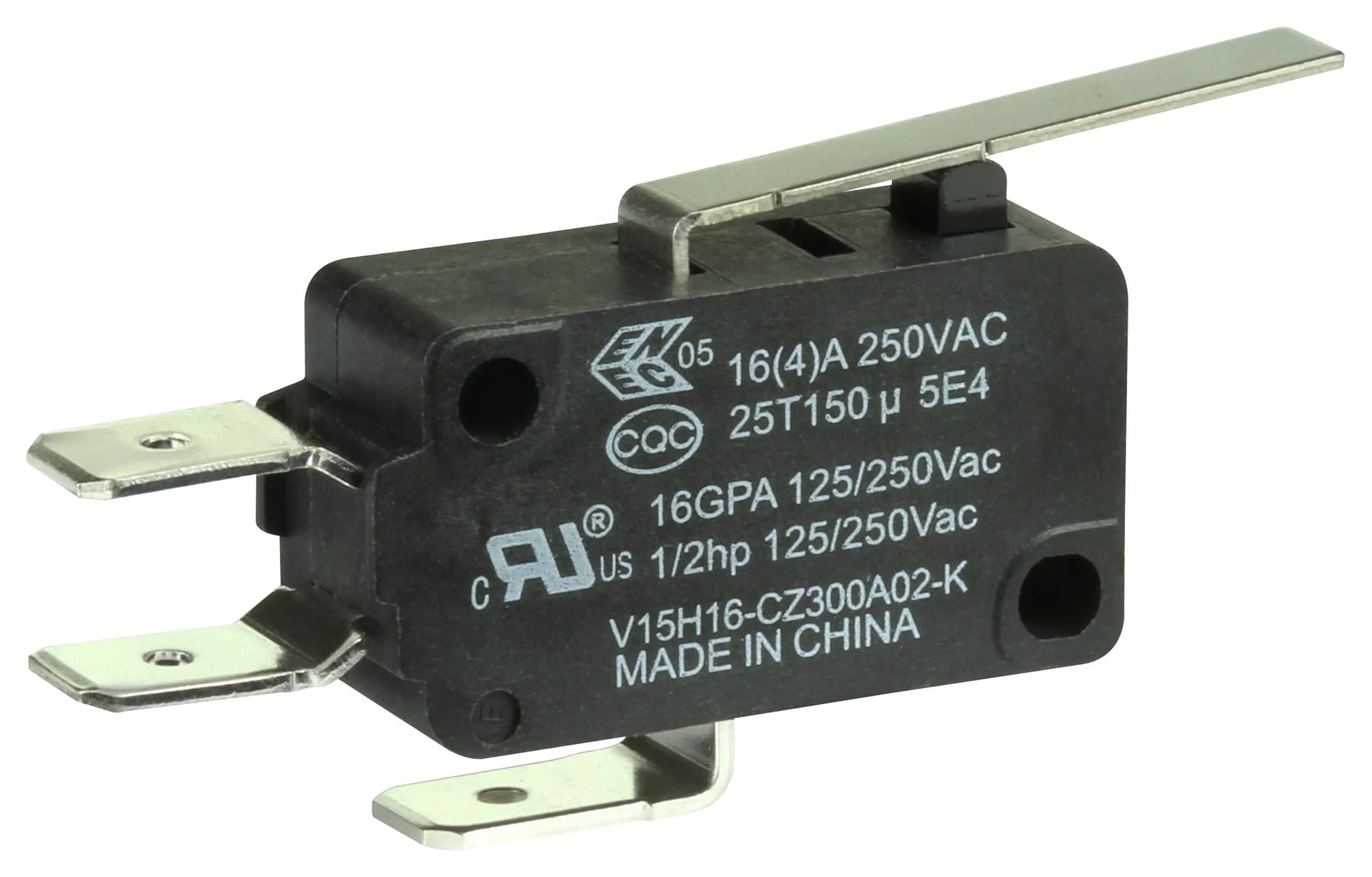 V15H16-CZ300A02-K MICROSWITCH, SPDT, LEVER, 16A/250VAC HONEYWELL