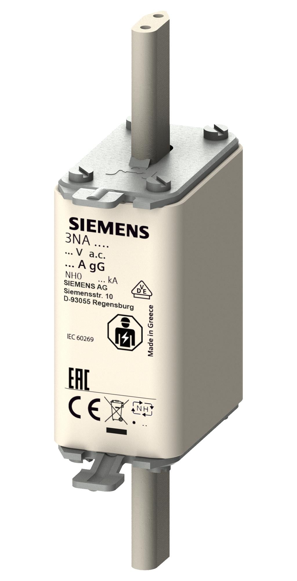 3NA3032 HRC FUSE, 125A, 500VAC/440VDC, BLADE TAG SIEMENS