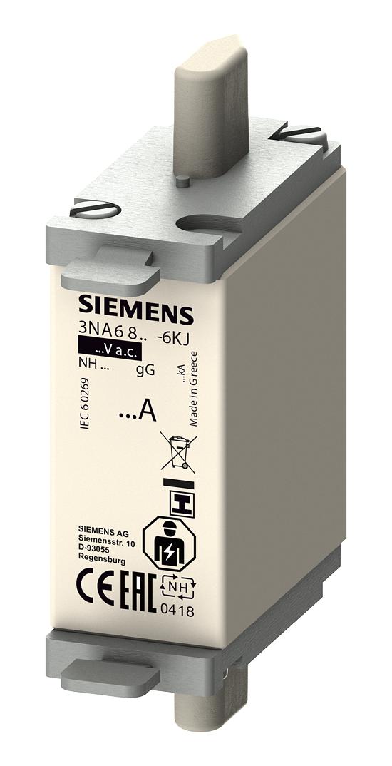 3NA6820-6KJ HRC FUSE, 50A, 690VAC, 250VDC, BLADE TAG SIEMENS