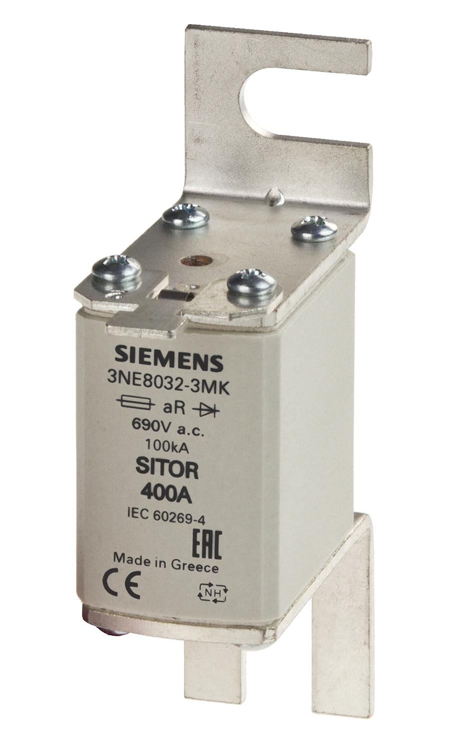 3NE8020-3MK HRC FUSE, 80A, 690VAC, 440VDC, BOLTED SIEMENS