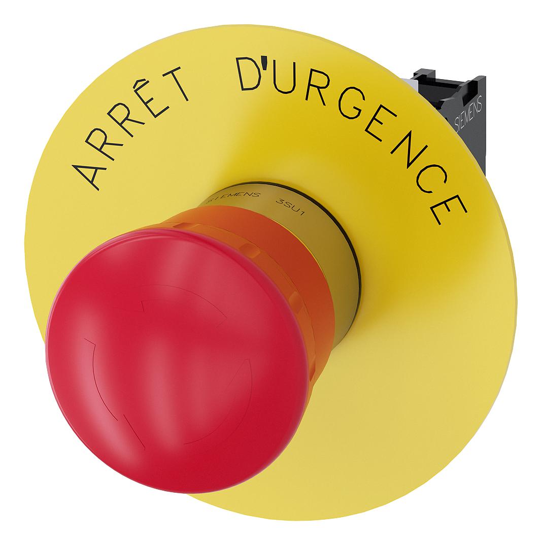 3SU1150-1HB20-1CJ0 E-STOP SWITCH, SPST-NC, 10A, 500V SIEMENS