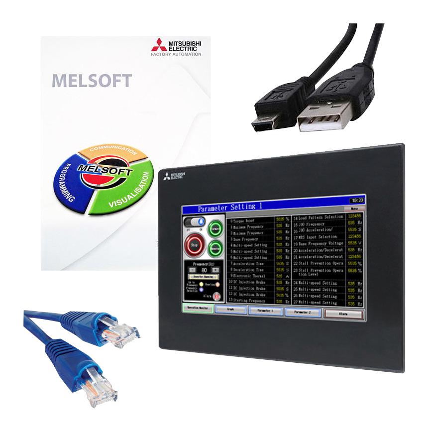 GT2107-WTSD GRAPHIC TERMINAL, 800X480P, WVGA TFT LCD MITSUBISHI