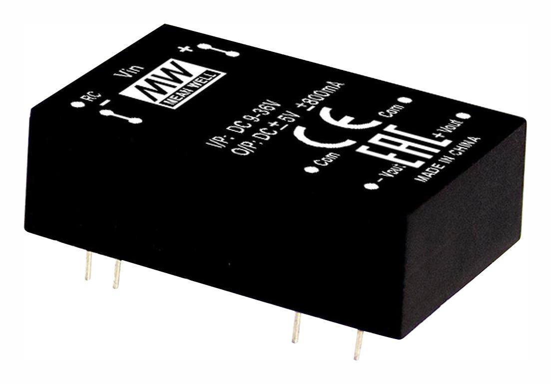 RDDW08F-05 DC-DC CONVERTER, 2 O/P, 8W MEAN WELL