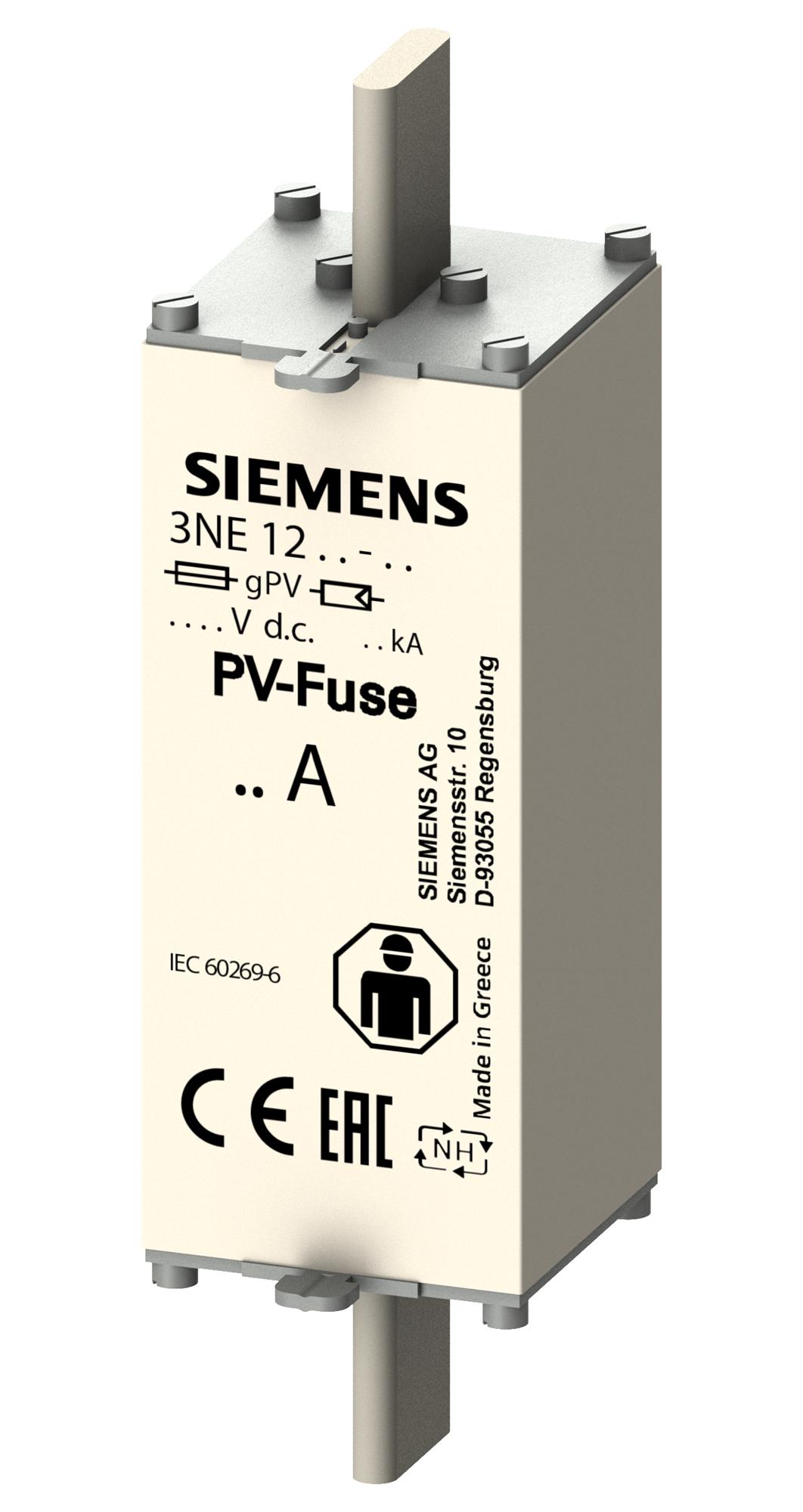 3NE1224-5E HRC FUSE, BLADE TAG, 160A, 1.5KVDC SIEMENS