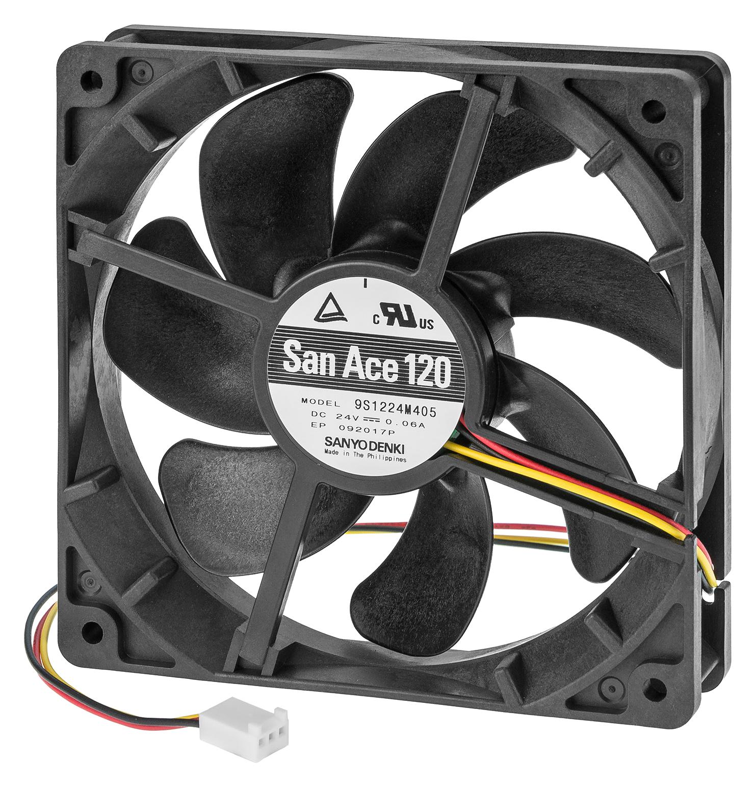 9S1212H408 AXIAL FAN, 120MM, 12VDC, 86.5CFM, 36DBA SANYO DENKI