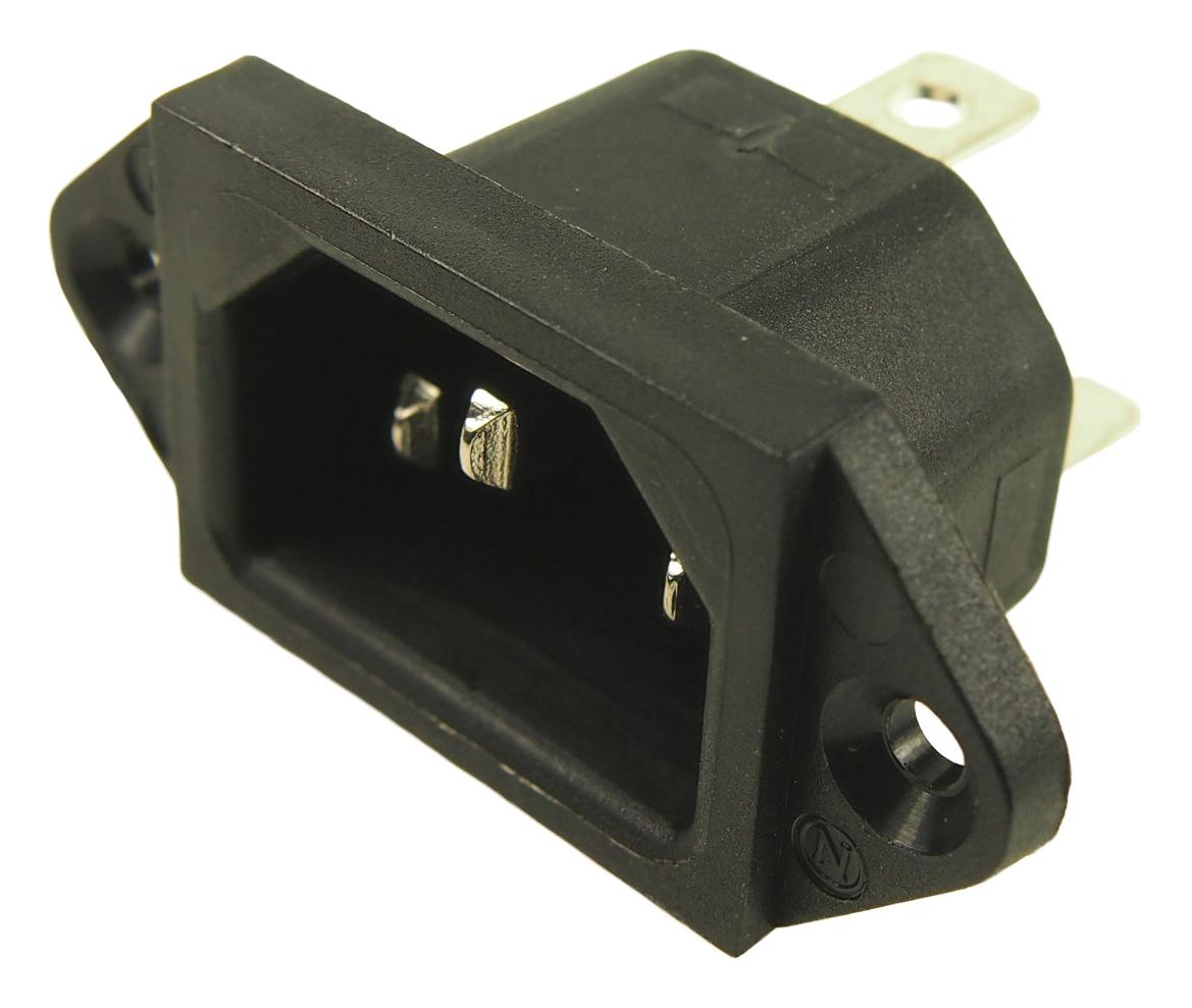 CL1922 IEC INLET C14, 10A, 250VAC, QC, FLANGE CLIFF ELECTRONIC COMPONENTS