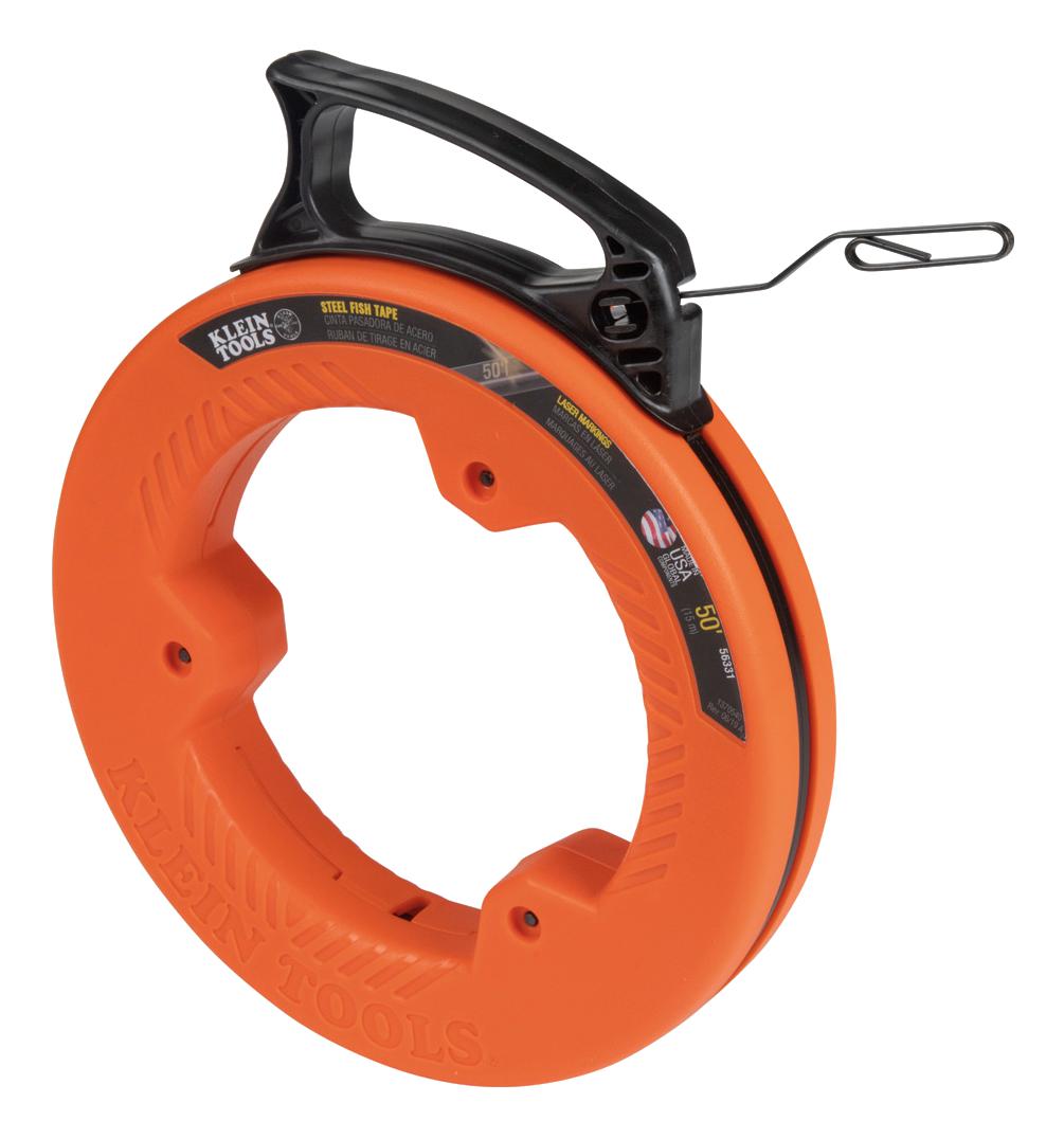 56331 STEEL FISH TAPE, 1/8" X 50FT, ORG/BLACK KLEIN TOOLS