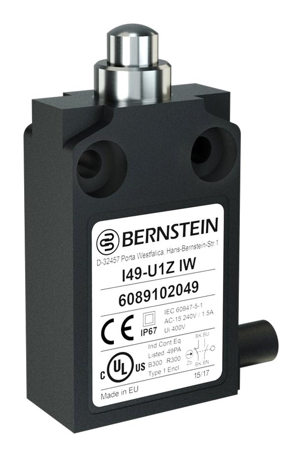 I49-U1Z IW LIMIT SWITCH, SPST, PLUNGER, 10A/24VAC BERNSTEIN