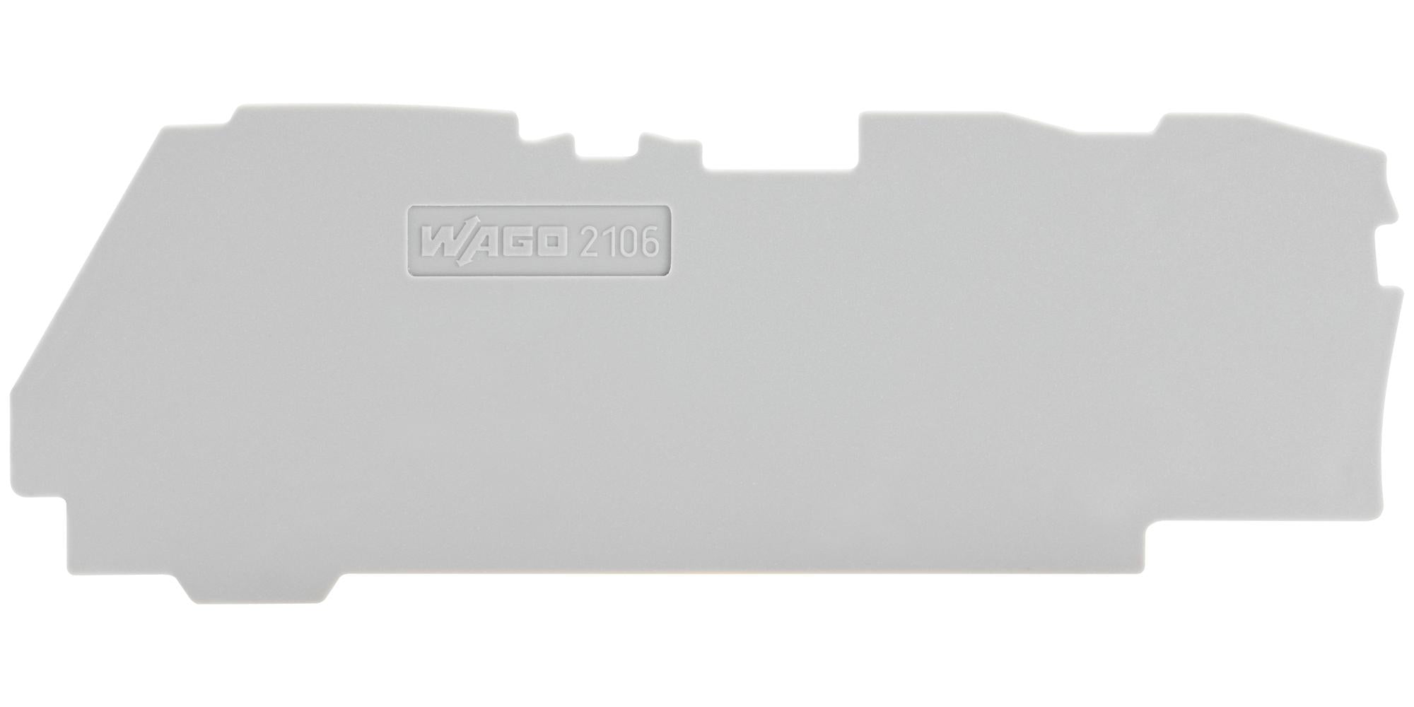 2106-1391 END & INTERMEDIATE PLATE, GREY, 90.8MM WAGO