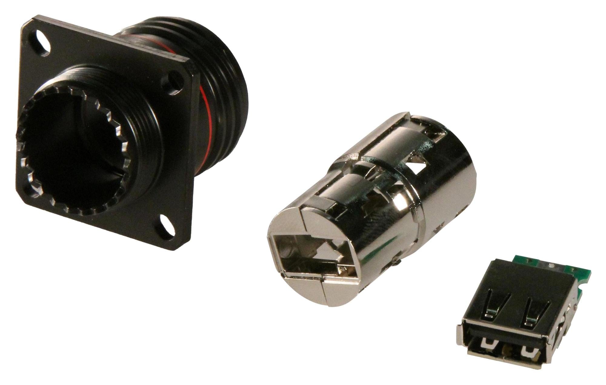 USBFTV22ZN USB CONN, 2.0 TYPE A, RCPT, 4POS, PANEL AMPHENOL SOCAPEX