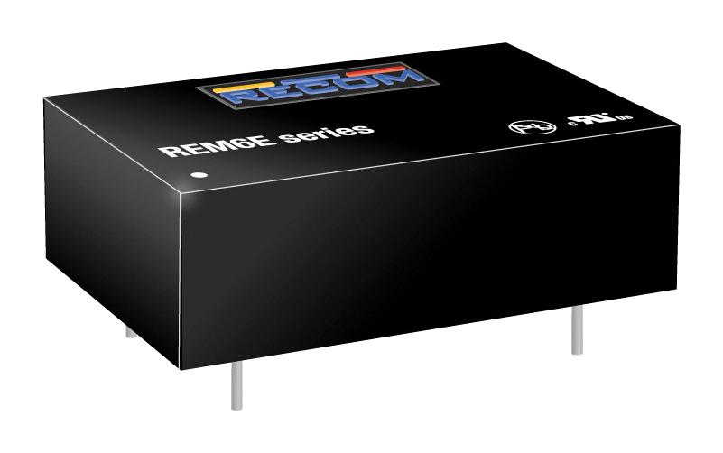 REM6E-1212S/R8/A DC-DC CONVERTER, 12V, 0.5A RECOM POWER