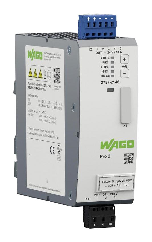 2787-2146 POWER SUPPLY, AC-DC, 24V, 10A WAGO