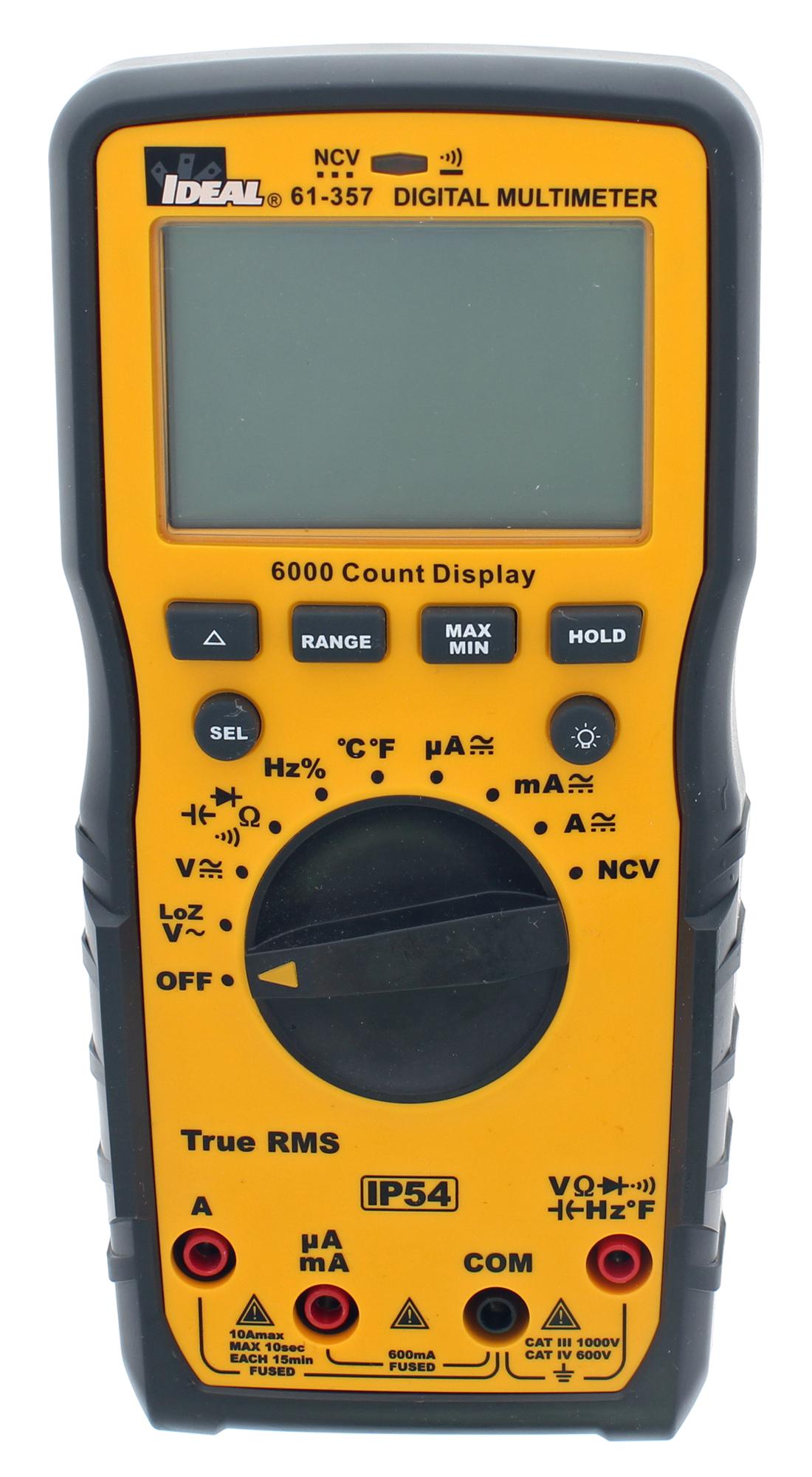 61-357 MULTIMETER, HANDHELD, TRUE RMS, 10A IDEAL
