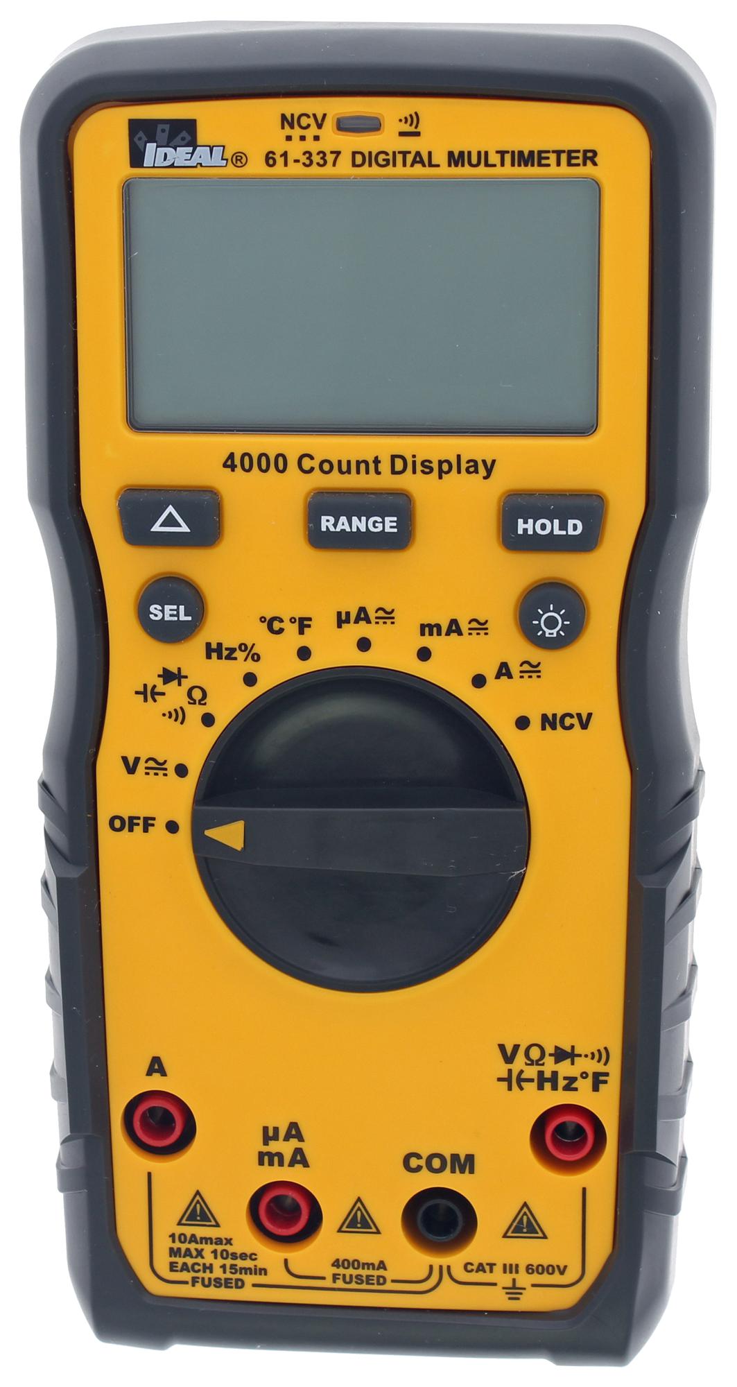 61-337 MULTIMETER, HAND HELD, AUTO, 4000 COUNT IDEAL