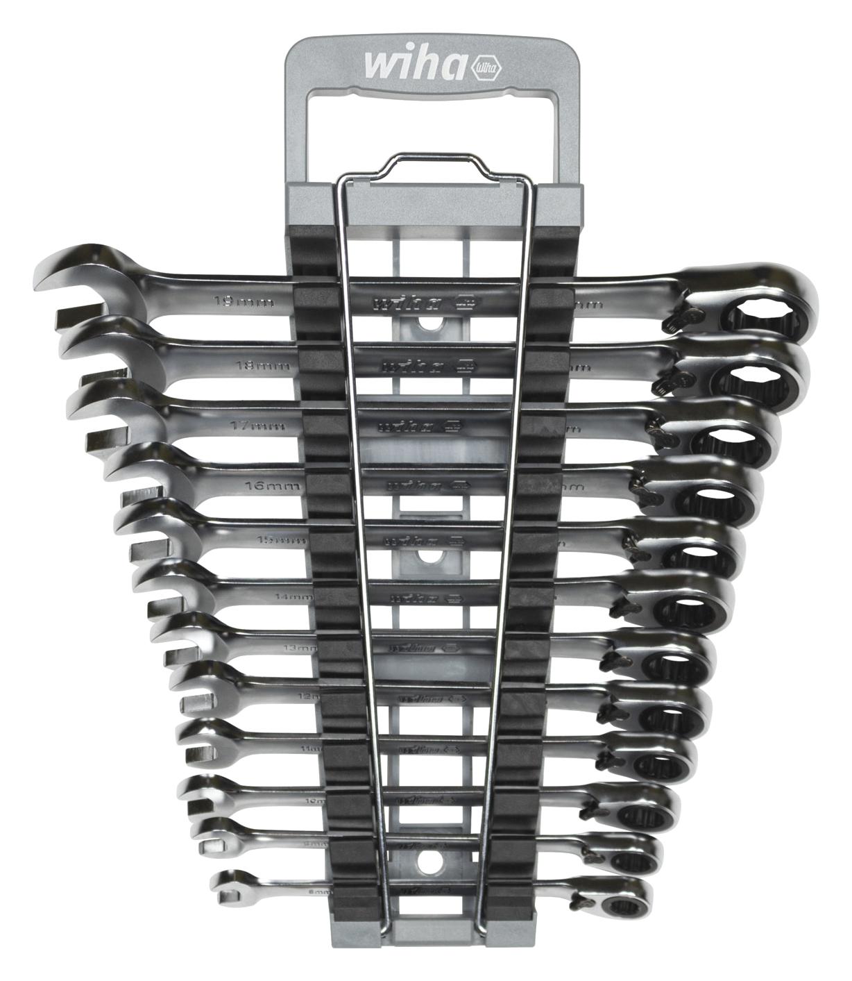 44661 RING RATCHET OPEN-END SPANNER SET, 13PC WIHA