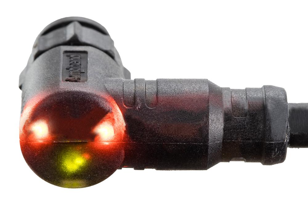 LAD-05BMMM-QR8D05 CIR CABLE, 5P R/A PLUG-FREE END, 5M, BLK AMPHENOL LTW