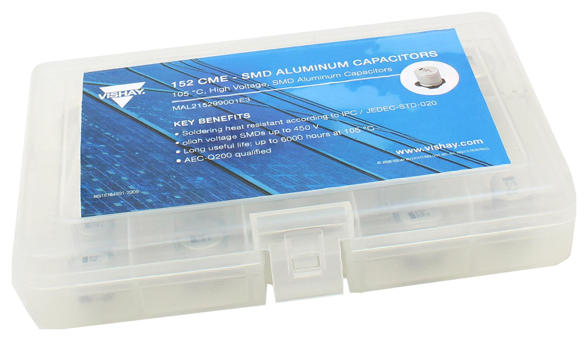 MAL215299001E3 CAP KIT, 2.2UF TO 33UF, SMD ALUM ELE VISHAY