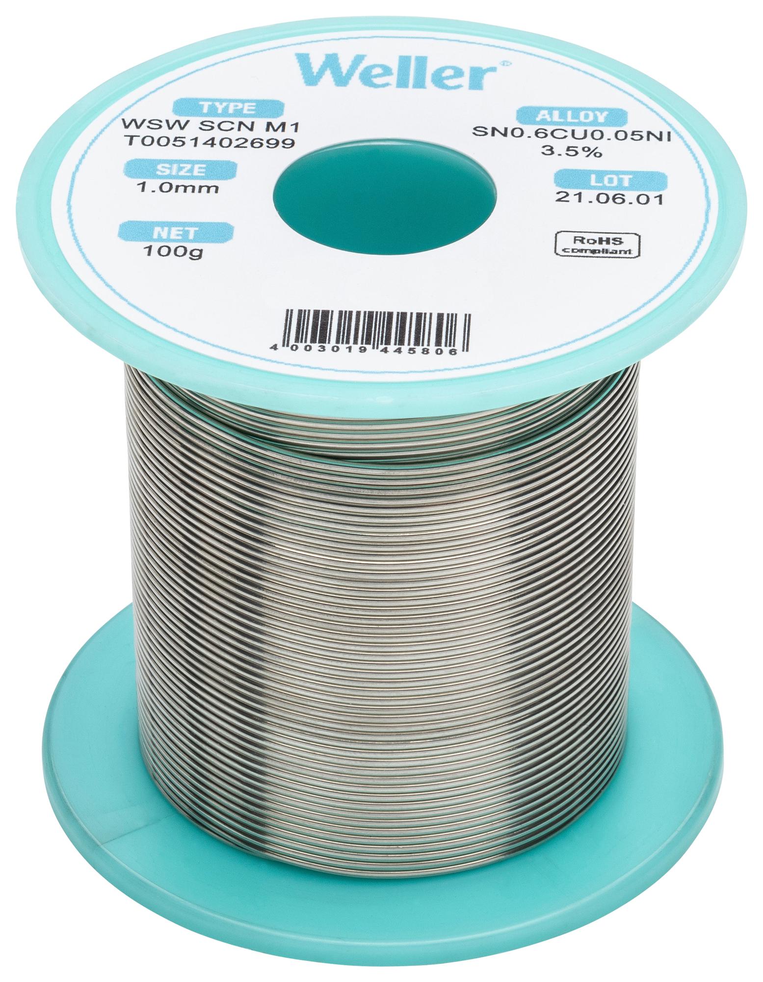 T0051388699 SOLDER, 96.5/3/0.5, 217 DEG, 1MM, 250G WELLER