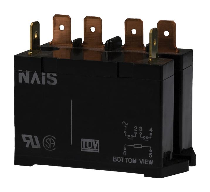 HE2AN-DC12V POWER RELAY, DPST, 12VDC, 25A, PANEL PANASONIC