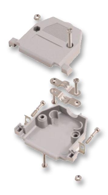 MHCCOV-15SN-LG BACKSHELL, D, GREY, 15WAY MH CONNECTORS
